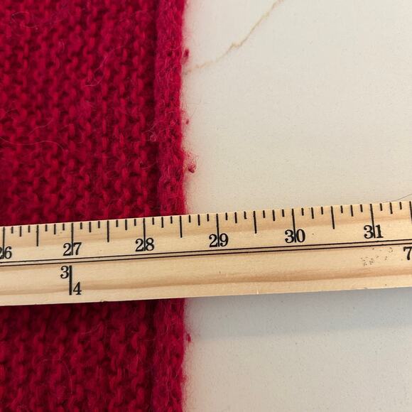 Free People V-Neck Sweater SZM Alpaca Blend Cranberry Oversized Relaxed - Picture 11 of 11